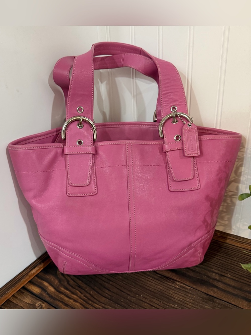 Vintage Coach Pink Leather Soho Satchel Bag Y2K 9544 Rare